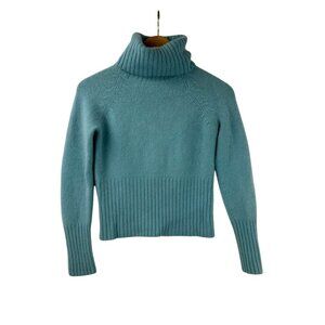 Ann Taylor Sweater GIRLS S 100% Cashmere Soft Preppy Quiet Luxury Sea Green